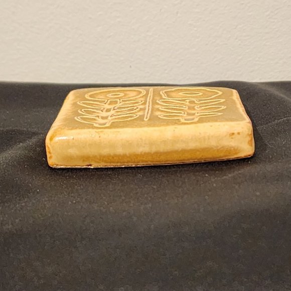 Vintage Pewabic Tile Two Flowers Design - Picture 9 of 10